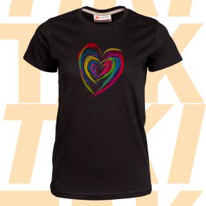 Дамска-тениска-за-Свети-Валентин-Color-of-love-черна